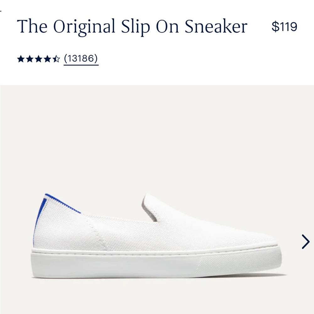 Rothy’s Slip-on Sneaker bright white womens size 9